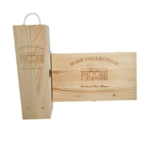 Boîte à vin en bois personnalisée pour deux bouteilles de 250 ml, emballage cadeau rectangulaire pour boissons alcoolisées, joints à mortaise et tenon - Product Image 4