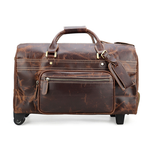 <span class=keywords><strong>Valigia</strong></span> dal Design Vintage in Vera Pelle, Borsa da Viaggio in Autentica Pelle Bovina <span class=keywords><strong>con</strong></span> <span class=keywords><strong>Ruote</strong></span> - Product Image 3