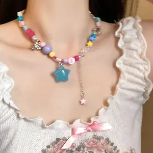 2024 New Design Girls Jewelry Alpaca Wood Necklace Best One Girls Jewelry Set DIY Arts and Crafts