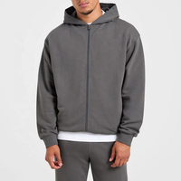Sweat à capuche zippé surdimensionné pour homme, sans cordon de serrage, style streetwear, en polaire, directement de l'usine