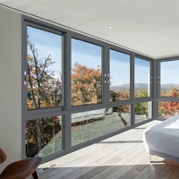 Fenêtres coulissantes en alliage d'aluminium certifiées AS2047, conformes à la norme Energy Star, résistantes au vent, pour l'extérieur des sous-sols, double vitrage trempé