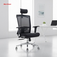 Chaise de bureau ergonomique pivotante à dossier haut en maille de qualité supérieure pour bureau à domicile moderne, avec hauteur réglable et certifiée BIFMA