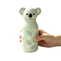 Nouvelle gourde isotherme en acier inoxydable à double usage, motif tête d'animal de dessin animé créatif, pour enfants, garçons, filles et étudiants