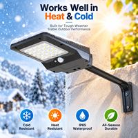 Lampe solaire murale de sécurité extérieure pour jardin et route, étanche IP65, avec capteur LED et CCT tout-en-un