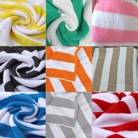 Cotton Terry Jacquard Printed Quick-Dry Oversized Striped Beach Towels for Pool Bath Sports Use-Custom Print Adult Summer Towels