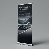 Support de bannière enroulable personnalisé en aluminium grand format pour affichage marketing, support de bannière flexible enroulable avec sac