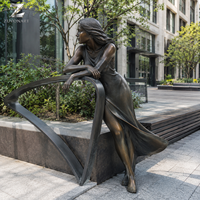 Sculpture de femme nue en bronze grandeur nature personnalisée, statue de figure féminine, décoration d'art public pour jardin extérieur, fabricant