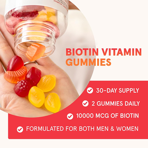 Rosebest OEM Private Label 10000mcg Biotin Permen Kunyah untuk Pertumbuhan Rambut, Kulit, dan Kuku dengan Vitamin C dan E untuk Rambut, Kulit, dan Kuku yang Sehat - Product Image 4