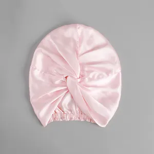 Grosir 16 Momme Nature 100% Bonnet Rambut Sutra untuk Perawatan Turban Tidur Rambut