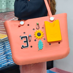 Borsa da Spiaggia XL in <span class=keywords><strong>EVA</strong></span> Personalizzata, Impermeabile, <span class=keywords><strong>Stile</strong></span> Silicone con Catene, Borsa Portatile per Viaggi Estivi e Attività all'Aperto - Product Image 3