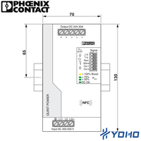 Alimentation Phoenix Contact QUINT4-PS/3AC/24DC/20-2904622 Entrée QUINT POWER à commutation primaire: triphasée, Sortie: 24 V DC/20 a