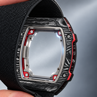 Montre mécanique de haute qualité série 6702, ultra-fine, 7,8 mm, boîtier en forme de baril en fibre de carbone, pour homme, tendance mode