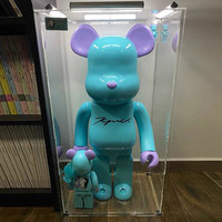 Vitrine de présentation pour jouets en acrylique transparent de grande taille, anti-poussière, personnalisée, boîte de présentation pour Bearbrick