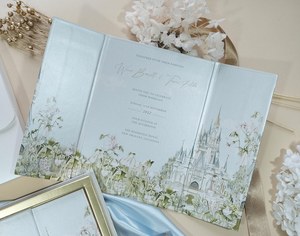 Hộp lời mời đám cưới được thiết lập với một lời mời gatefold bao gồm một phong bì gửi thư & RSVP QR mã chữ lồng lời mời - Product Image 4