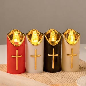 Bougies <span class=keywords><strong>LED</strong></span> électriques à piles, fausses bougies décoratives pour la maison et les cimetières - Product Image 1