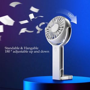 5 Speed Wind Air Cooling Small Usb Portable Personal Pocket Rechargeable Handheld Mini Fan With <b>Hook</b> - Product Image 4