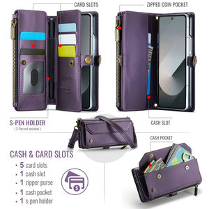 Caseme sang trọng kinh doanh da cho Samsung Z gấp 7 6 5 4 ví túi trường hợp phong cách điện thoại muti-khe cắm thẻ cho Samsung Z gấp 6 trường hợp - Product Image 2