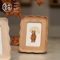 Marco de Fotos Rectangular de Madera Maciza de Nogal Negro con Cristal de Baja Reflexión, con Lavado e Impresión, para Niños