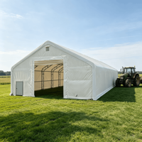 Abri en acier à double treillis 40x80 pieds, tente d'entrepôt temporaire grande envergure en tissu PVC imperméable pour stockage industriel et stationnement de voitures