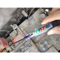 Automobile 6-24V LCD Testeur de circuit numérique LED Affichage de tension numérique Voiture Camion Testeur de lumière basse tension avec sonde en acier inoxydable