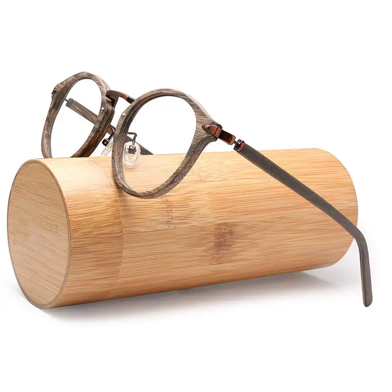 Acetate Pre script ion Eye glasses Frames für Männer und Frauen Holzmaserung Optische Brille Rahmen mit klarer Linse