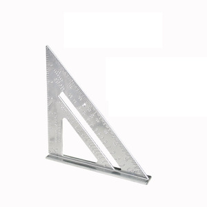 Timmerman Vierkant Meetgereedschap 7Inch 18Cm Omlijsting Vierkante Metalen Rafter Vierkante Verstelbare Hoek Driehoek Liniaal 12Inch 30Cm