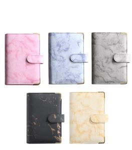 A6 PU Loose-Leaf Máy Tính Xách Tay Chất kết dính ngân sách kế hoạch bằng đá cẩm thạch chương trình nghị sự lưu trữ tiền mặt Tally cuốn sách trẻ em của quà tặng Vàng góc bảo vệ - Product Image 4