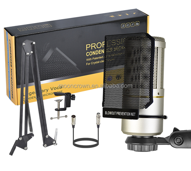 ZX320 XLR 48V Mic Professional Studio Recording Equipment Condenser Microphone for Laptop Broadcasting Phone Tablet Desktop