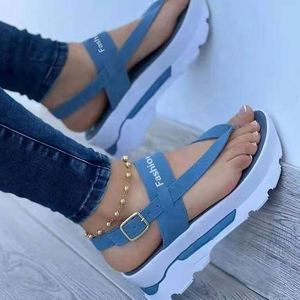 2025 popolare <span class=keywords><strong>sandali</strong></span> estivi con plateau da donna con cinturino alla caviglia in pelle aperta - Product Image 6