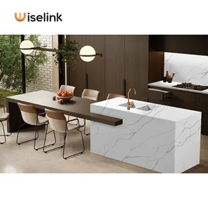 Calacatta Series White Kitchen Artificial Quartz Countertops Bench Top Quartz Stone Vanity Counter Top