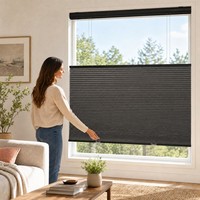 Stores alvéolaires finis pour fenêtres à battants, double cellule, tissus intégrés, occultants solaires, sans cordon