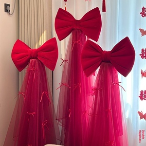 Set Decorativo per <span class=keywords><strong>Camera</strong></span> da Letto <span class=keywords><strong>Nuziale</strong></span> con Grande Fiocco, Colonna, Tenda in Tessuto Ghiaccio e Decorazioni Floreali - Product Image 1