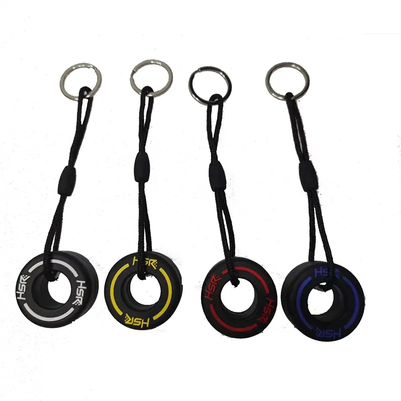 Customized Logo Car Motorcycle Gift Small Pendant Lla llalla3d de PVC blando Rubber 3D Soft PVC Wheel Tire Keychains Key Ring
