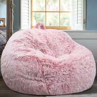Housse de pouf de rangement pour animaux en peluche, sans rembourrage, en fausse fourrure, pour canapé paresseux confortable