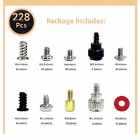 Kit de vis pour ordinateur, 228 pièces, ensemble de vis assorties pour boîtier de PC, pour carte mère, alimentation, disque dur, lecteur optique, réparation DIY