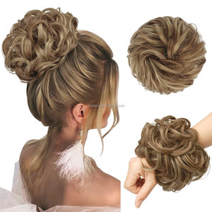 <span class=keywords><strong>Chignon</strong></span> bouclé naturel et volumineux en gros, <span class=keywords><strong>chignon</strong></span> désordonné, cheveux synthétiques avec attache en élastique pour les mariages - Product Image 6