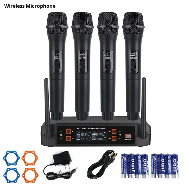 Musical Instrument Trade UHF Professional One-to-four Rechargeable Wireless Microphone