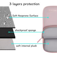 Sac de transport pour ordinateur portable en néoprène souple antichoc avec logo personnalisé, 11, 13, 14, 15,4 pouces, rose, avec poignée et petite pochette pour femmes