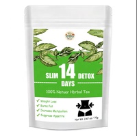 Kantong teh perut datar mengurangi lemak, kantung teh detoks herbal pelangsing rasa kesehatan, pengurang lemak perut datar 14 hari