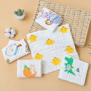 Vente en gros Débarbouillettes en mousseline de coton pour bébé Cadeaux pour bébé Serviette de toilette 6 couches Serviette de toilette pour bébé - Product Image 1