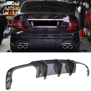 Carbon Fiber Rear Bumper Fins Spoiler Wing <b>Lip</b> <b>Splitter</b> Diffuser for Mercedes Benz W204 C63 2012-2014 - Product Image 3
