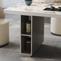 Table Basse Moderne Minimaliste en Dalle de Roche Durable – Design Panneau – Station Thé Compacte de Luxe avec Bouilloire (Balcon/Bureau)