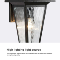Lámpara de Pared Exterior LED Cuadrada Impermeable IP44 de Alta Calidad, Lámpara Exterior de Aluminio Fundido a Presión de Estilo Vintage para Jardín