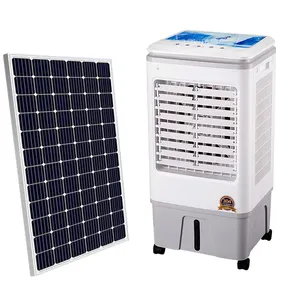 Solar power system Water Air Cooler Fan Basen DC motor 3000m3/h 12L Plastic cover AC and DC air cooler