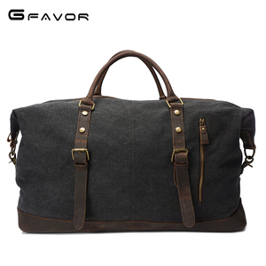 กระเป๋าเดินทางแบบถือขึ้นเครื่องรุ่น G-Favor 2077 ขนาดใหญ่ สำหรับแคมป์ปิ้ง กีฬา ฟิตเนส พักค้างคืน ท่องเที่ยว  พร้อมโลโก้สั่งทำพิเศษ  กระเป๋าผ้าแคนวาสสไตล์วินเทจสำหรับผู้ชาย - Product Image 2