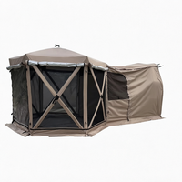 Carpa de Camping Grande de Lujo, Impermeable, de Tela Oxford, con Una Habitación y Sala de Estar, de Fibra de Vidrio, de Apertura Rápida para Familias Grandes, para las Cuatro Estaciones