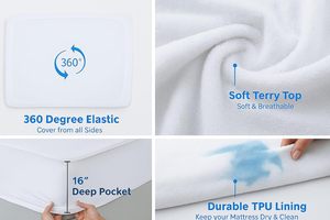 Funda de colchón hipoalergénica a precio directo de fábrica, Sábana ajustable silenciosa, Protector de colchón impermeable de felpa transpirable - Product Image 6