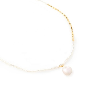 Milskye elegante joyería 925 plata esterlina 18K chapado en oro barroco perla mini Pepita collar de cuentas - Product Image 1