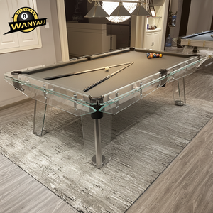 Mesa de <span class=keywords><strong>Billar</strong></span> de Pizarra y Vidrio Templado de Lujo para Uso Doméstico, Diseño Nuevo, Venta Caliente, 7 pies, 8 pies, 9 pies, Moderna, Transparente, Personalizable - Product Image 1