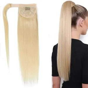 Wholesale high quality 100% virgin human hair clip in Ponytail extensions easy to use remove Ponytail Hair Extensions
